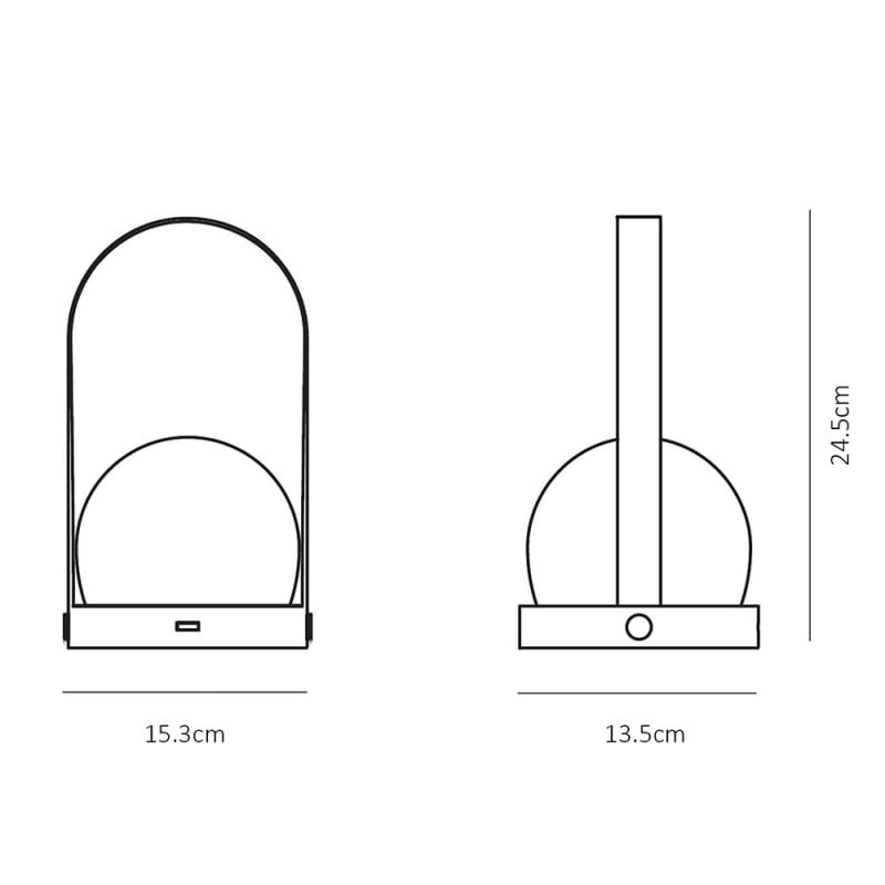 Specification Image for Audo Copenhagen Carrie Outdoor LED Portable Lamp