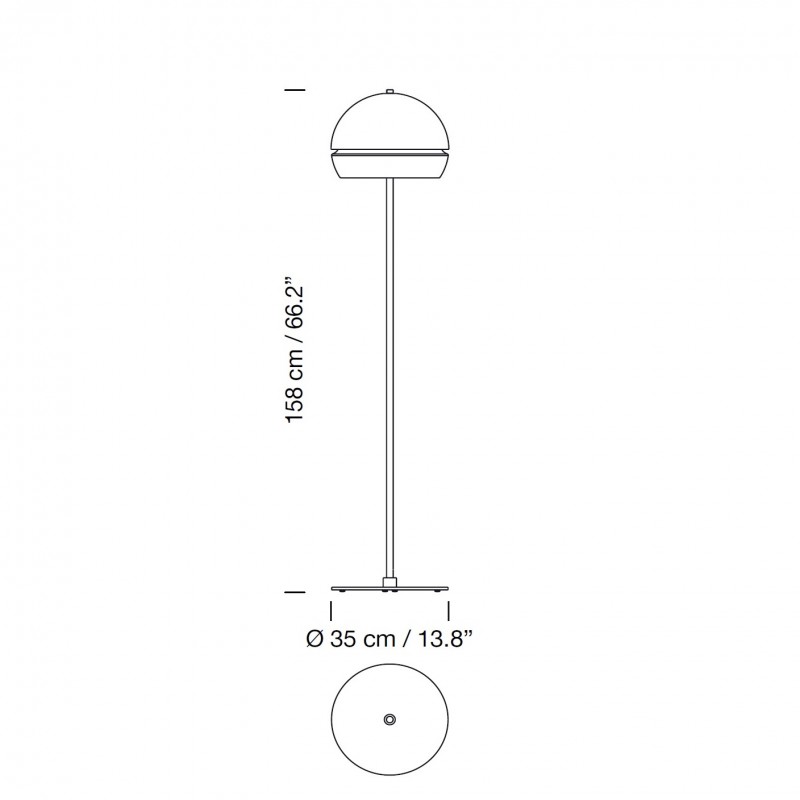 Specification image for Santa & Cole Fontana LED Floor Lamp