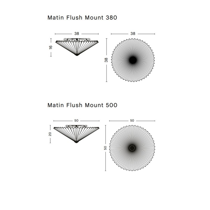 HAY Matin Flush Mount Ceiling and Wall Light Specification