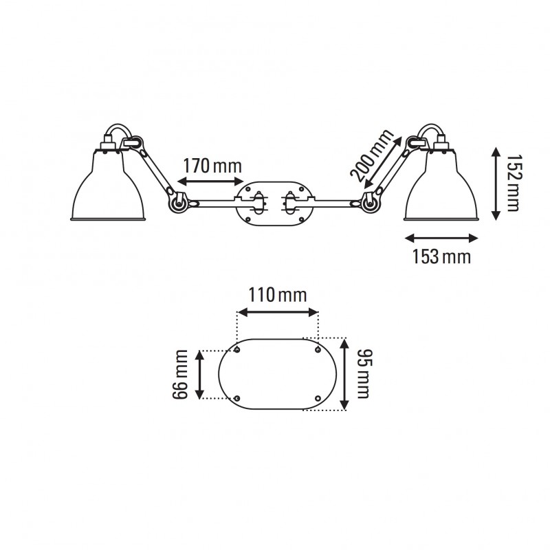 Specification image for DCW éditions Lampe Gras 204 Double Wall Light