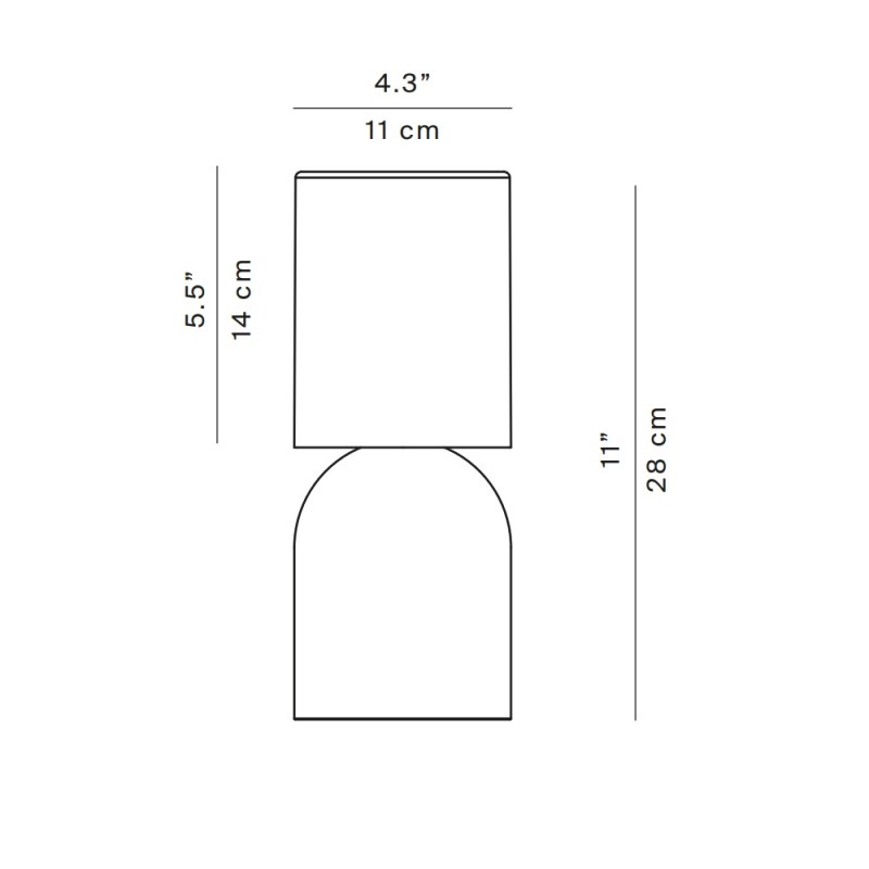 Luceplan Nui Mini LED Outdoor Portable Table Lamp Specification 