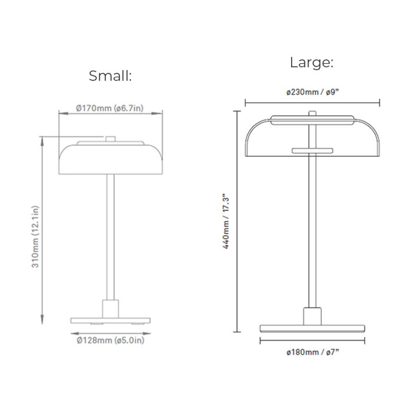 Specification image for Nuura Blossi LED Table Lamp