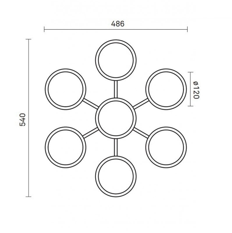 Specification image for Nuura Liila Star Wall/Ceiling Light