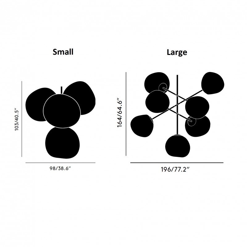 Specification image for Tom Dixon Melt LED Chandelier