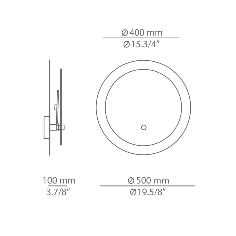 Specification image for Estiluz Eclipsi LED Ceiling/Wall Light