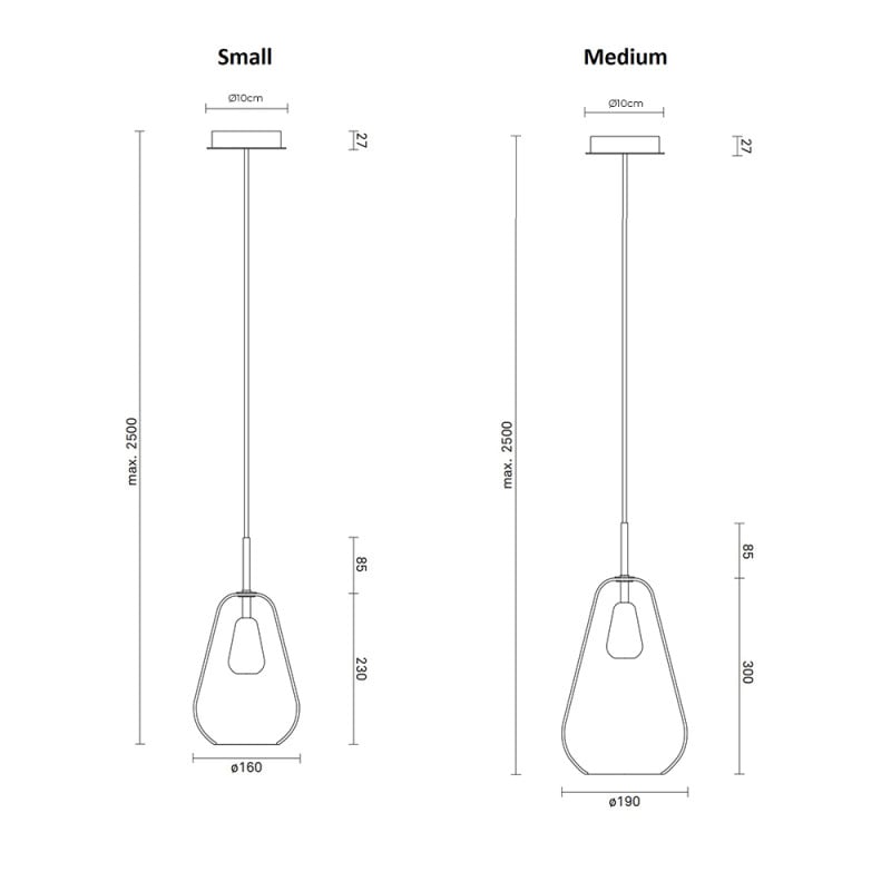 Specification image for Nuura Anoli 1 Pendant