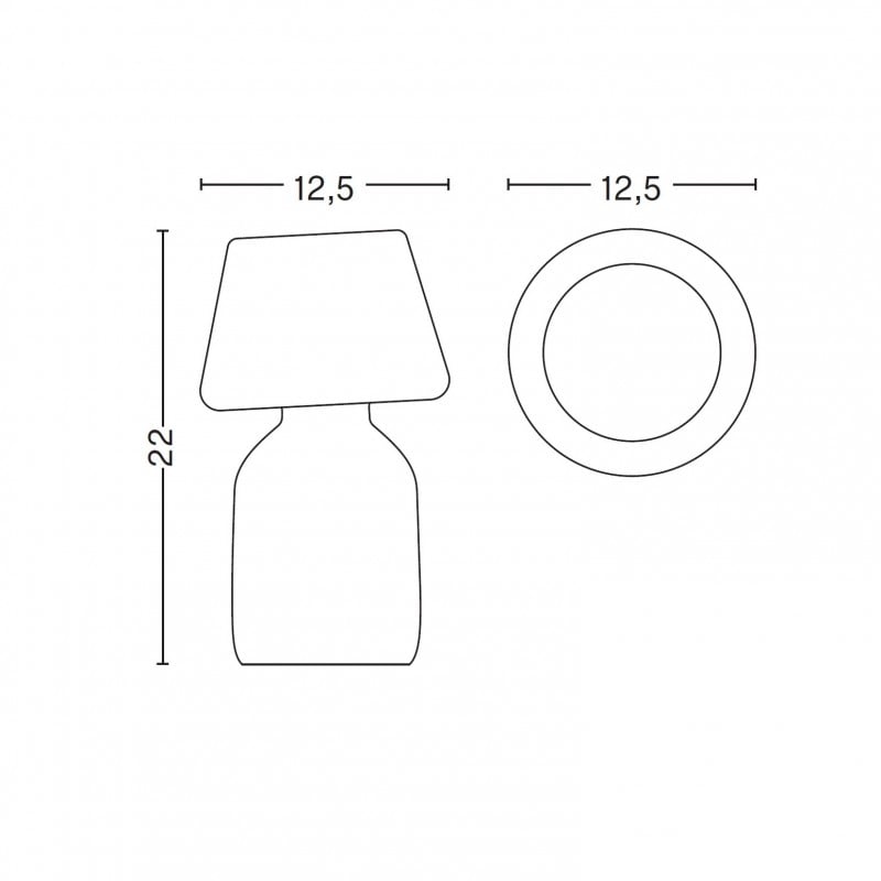 Specification image for HAY Apollo Portable Table Lamp