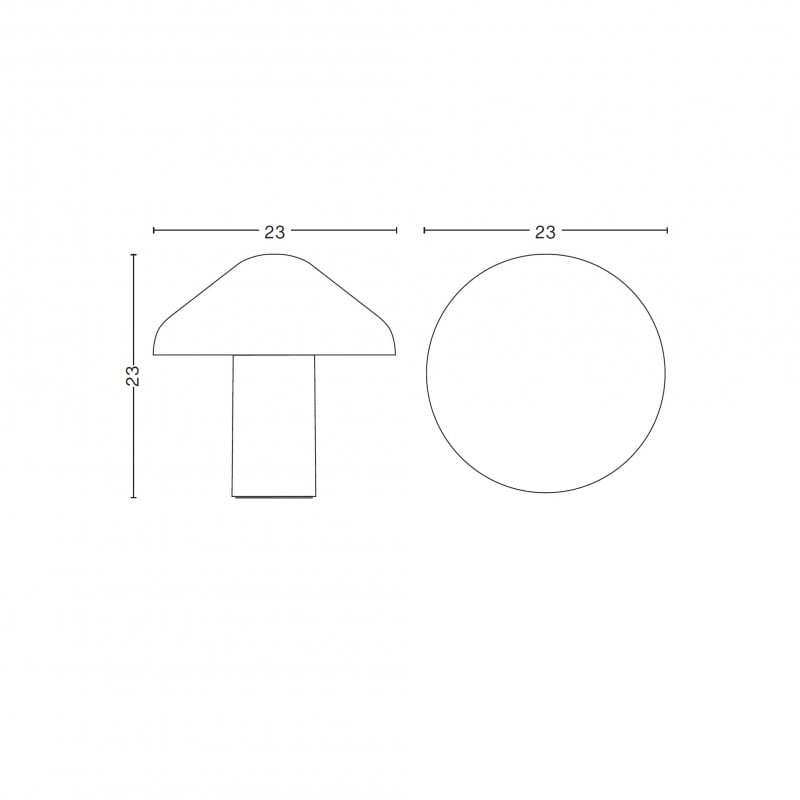 Specification image for HAY Pao Portable Table Lamp