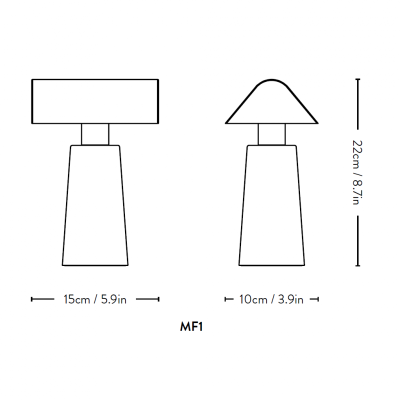 Specification image for &Tradition Caret Portable Table Lamp