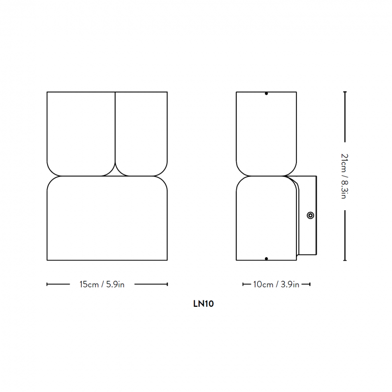 Specification image for &Tradition Tabata LN10 Wall Light