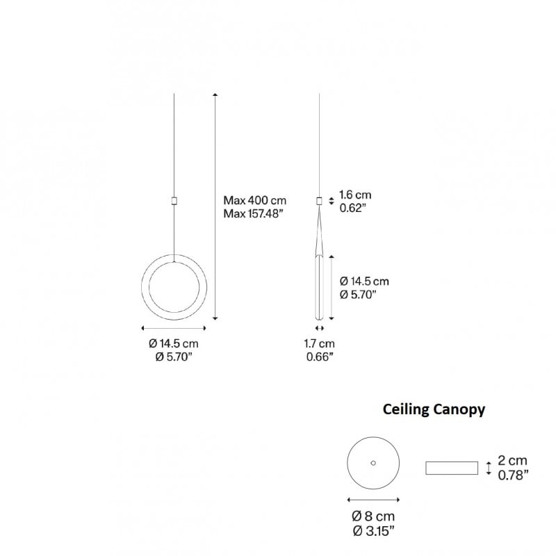 Specification image for Lodes IVY I LED Pendant