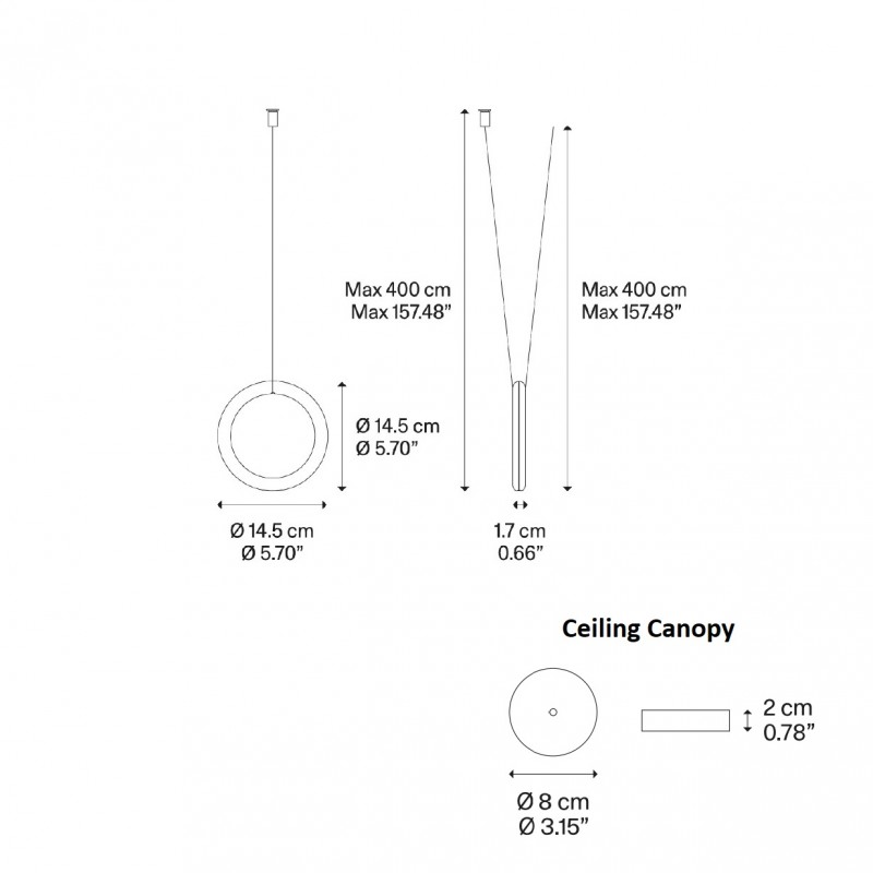 Specification image for Lodes IVY V LED Pendant