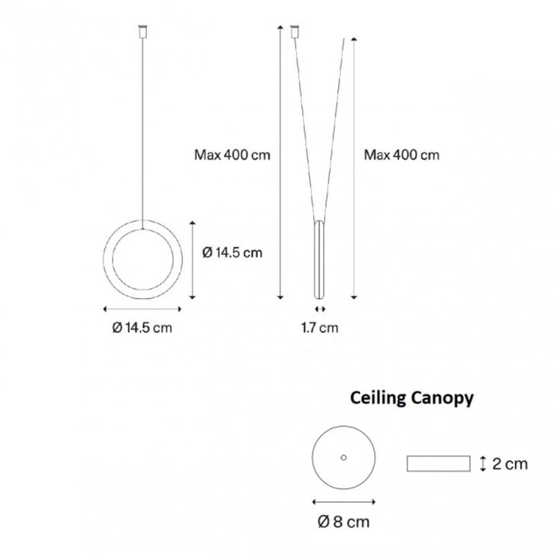 Specification image for Lodes IVY V LED Pendant