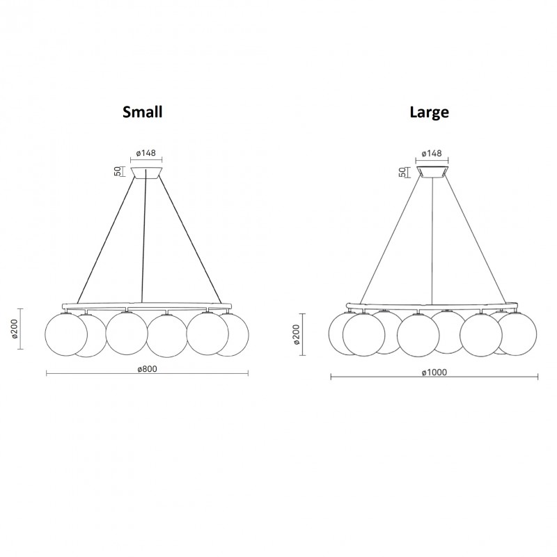 Specification image for Nuura Miira Circular Pendant