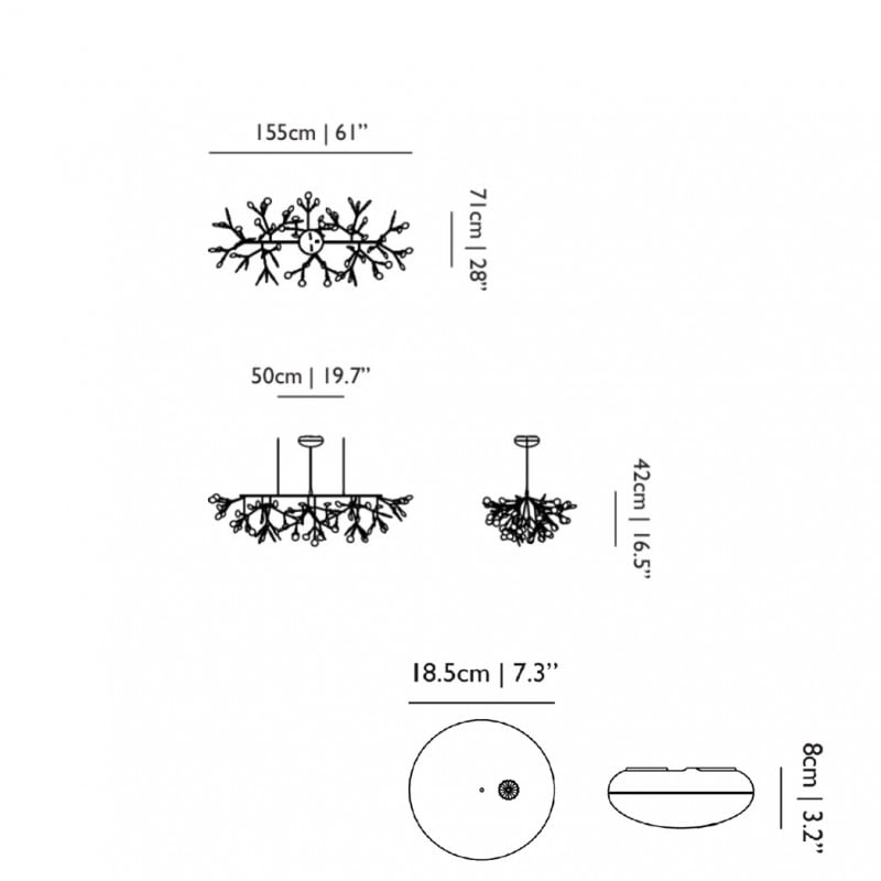 Moooi Heracleum III Linear LED Suspension Specification 