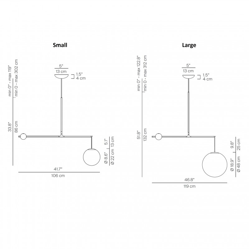 Specification image for Luceplan Malamata Pendant