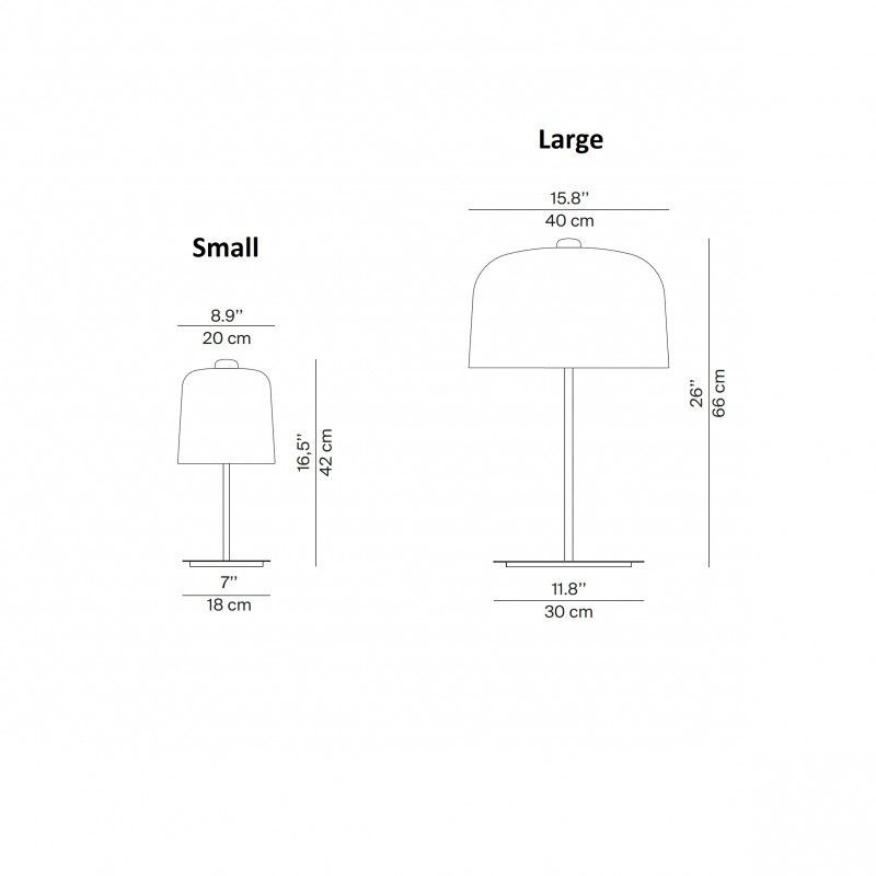 Specification image for Luceplan Zile Table Lamp