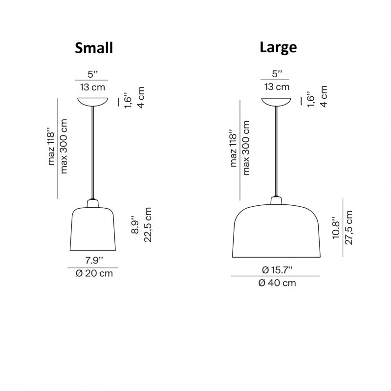 Specification image for Luceplan Zile Pendant