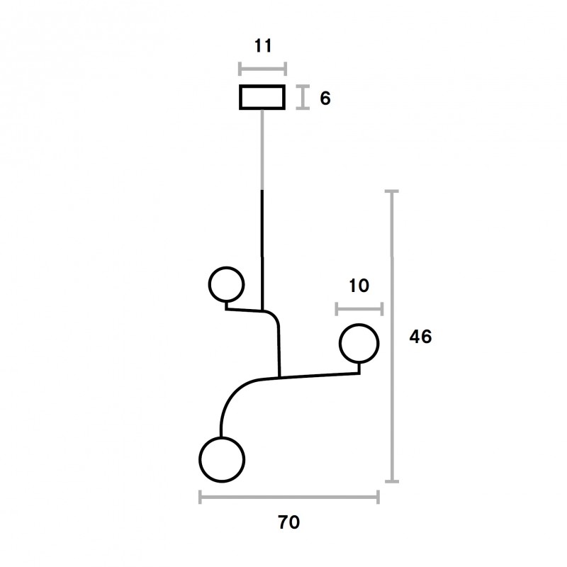 Specification image for Pholc Mobil 70 Pendant