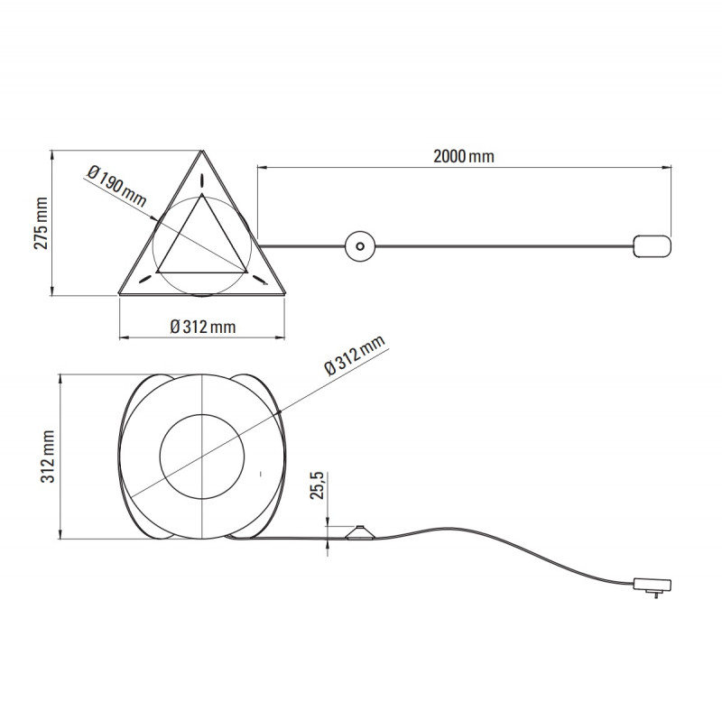 Specification image for DCW editions Armen LED Table Lamp