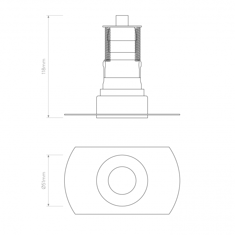 Specification image for Astro Trimless Mini Recessed Light