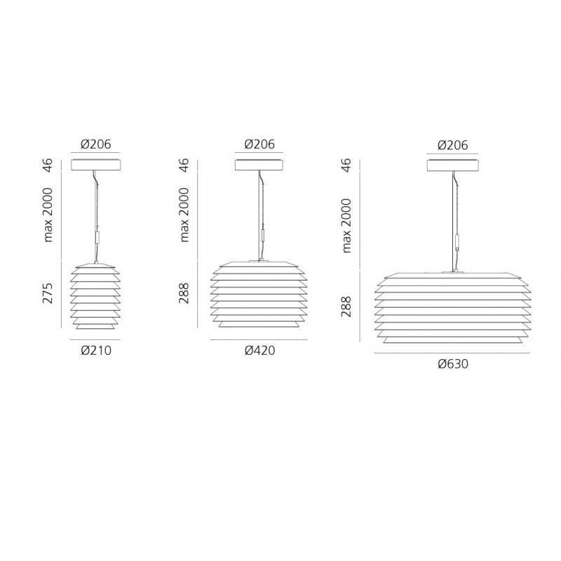 Specification image for Artemide Slicing LED Outdoor Pendant