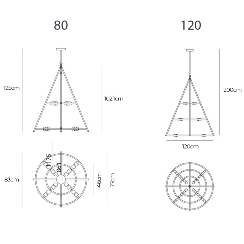 Specification Image for Artemide El Poris Chandelier