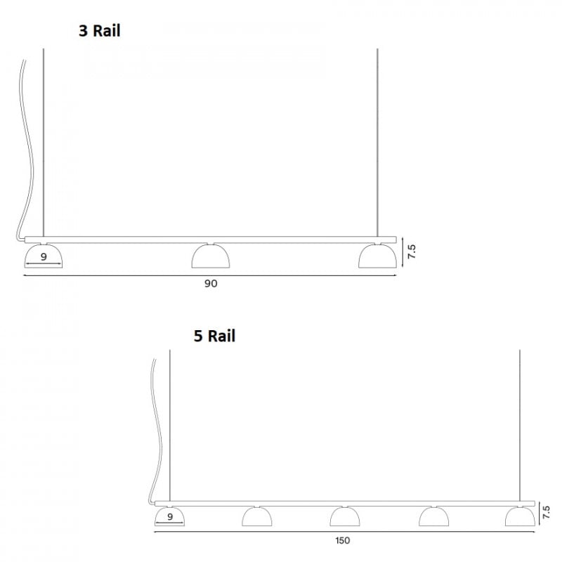 Northern Blush Rail LED Pendant Light Specification 