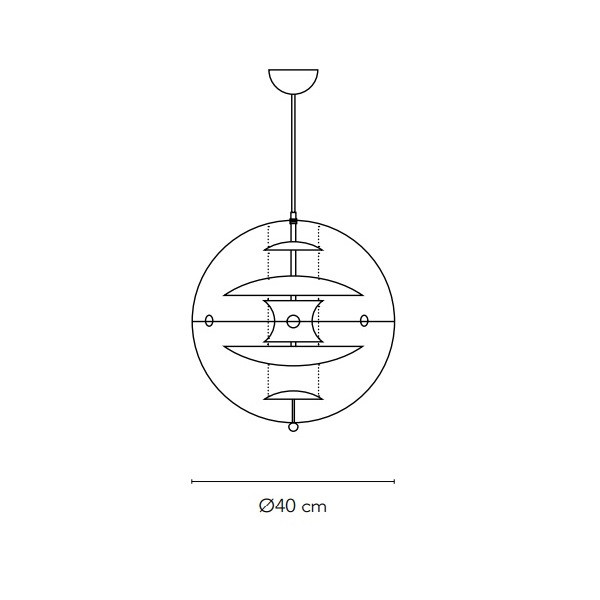 Verpan VP Globe Brushed Aluminium Pendant Light Specification 
