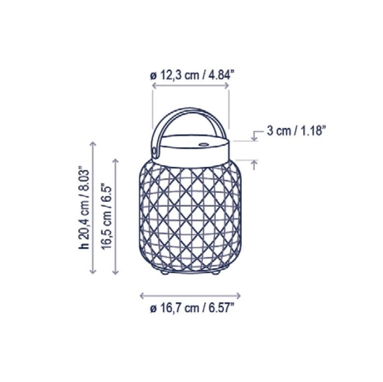 Specification image for Bover Nans M LED Portable Lamp