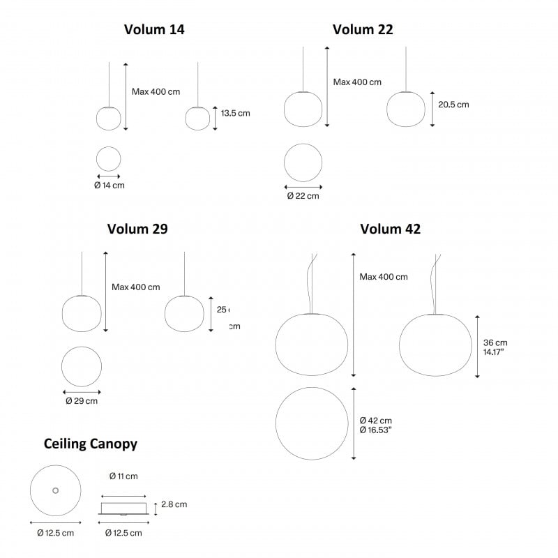 Specification image for Lodes Volum Pendant