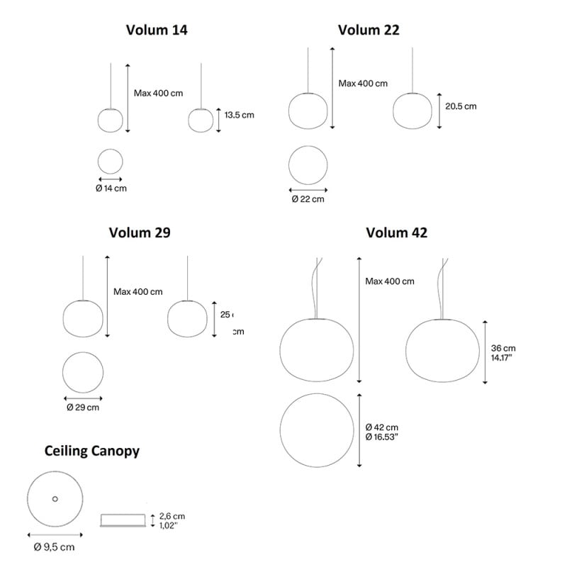 Specification Image for Lodes Volum Pendant