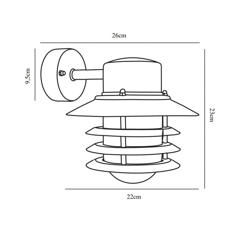 Specification image for Nordlux Vejers Outdoor Wall Light