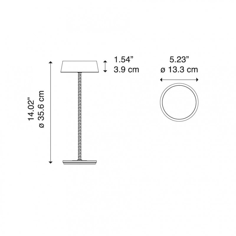 Specification image for Diesel Living with Lodes Rod LED Portable Table Lamp