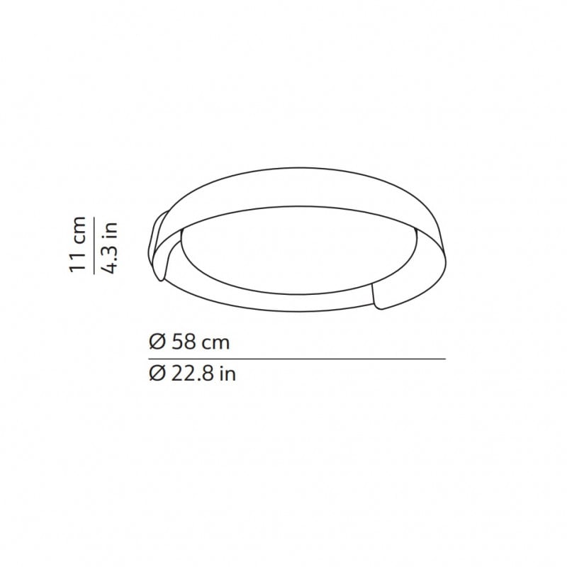 Specification image for KDLN Dala LED Ceiling Light