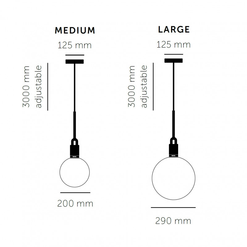 Specification image for Buster and Punch Forked Glass Globe Pendant