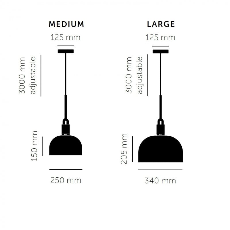 Specification image for Buster and Punch Forked Metal Shade Pendant