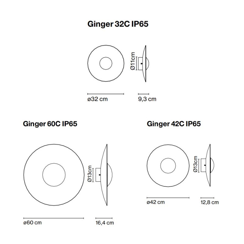 Marset Ginger C LED Outdoor Wall Light Specification 