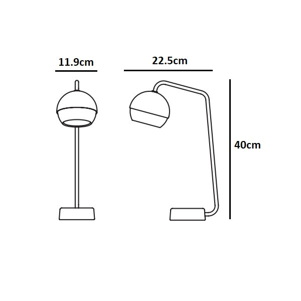Mater Ray Table Lamp Specification 