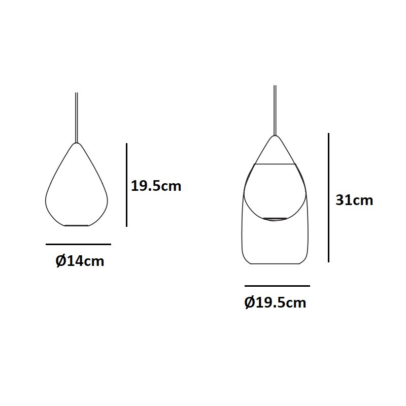 Mater Liuku Drop Pendant Light Specification 