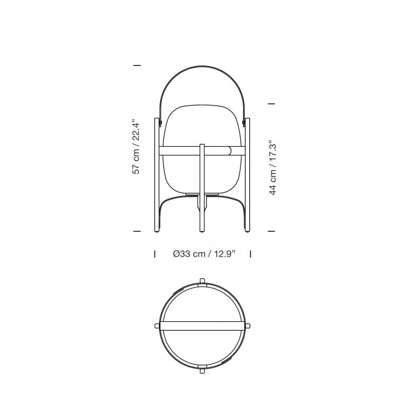 Specification image for Santa & Cole Cesta Exterior Table Lamp