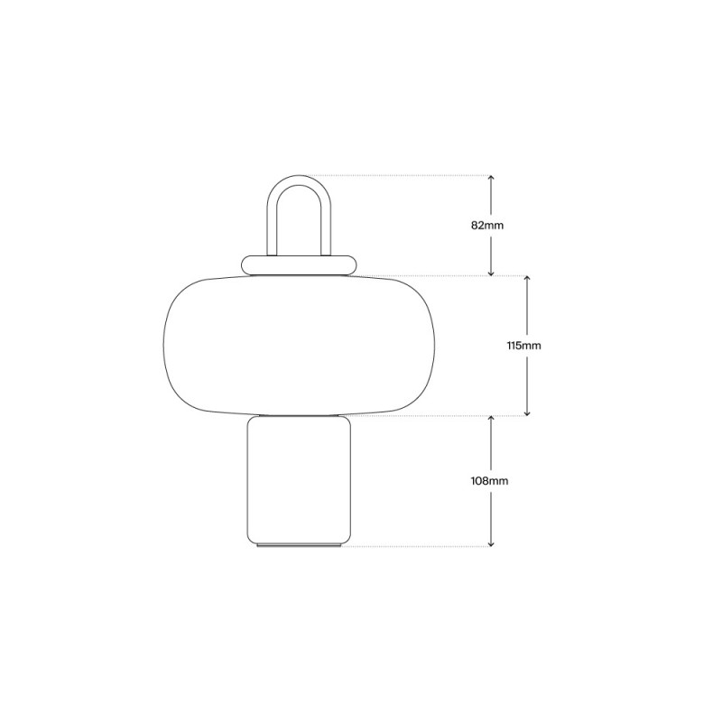 Specification image for Astep Nox LED Portable Table Lamp