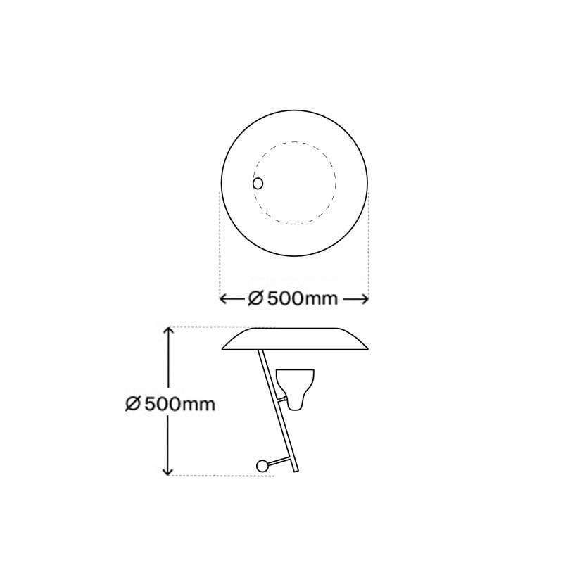 Specification image for Astep Model 548 LED Table Lamp