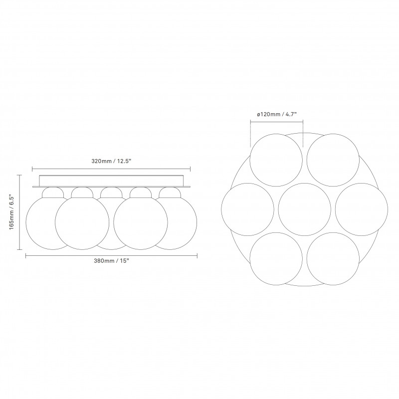 Specification image for Nuura Apiales 7 Plafond Ceiling Light