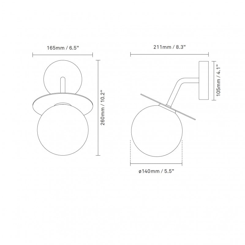 Specification image for Nuura Liila Outdoor Wall Light