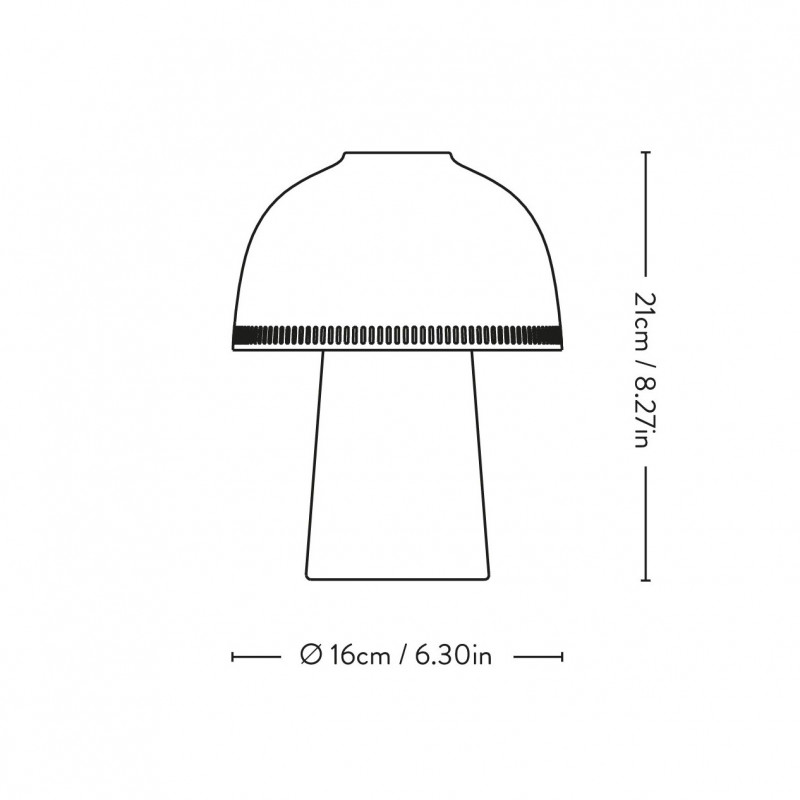 Specification image for &Tradition Raku LED Portable Lamp