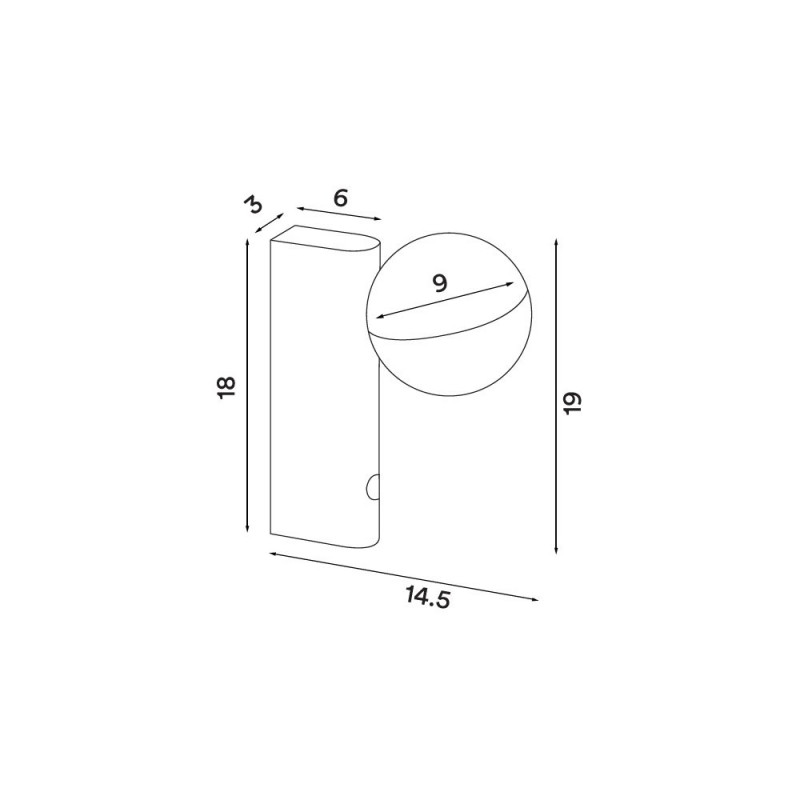 Specification image for Northern Balancer Mini Wall and Table Lamp