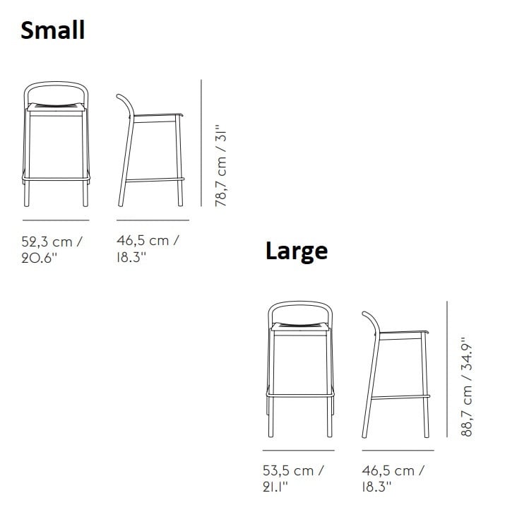 Muuto Linear Steel Bar Stool Specification