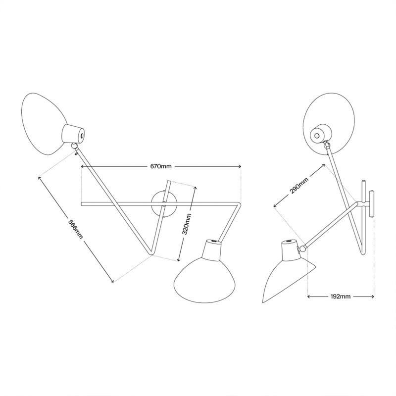 Specification image for Astep VV Cinquanta Twin Wall Light