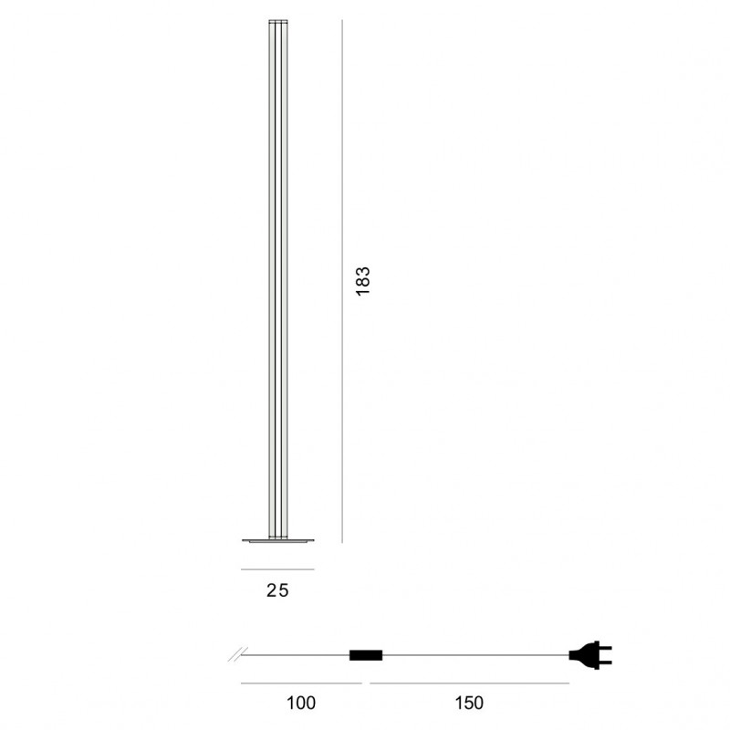 Specification image for Foscarini Chiaroscura LED Floor Lamp